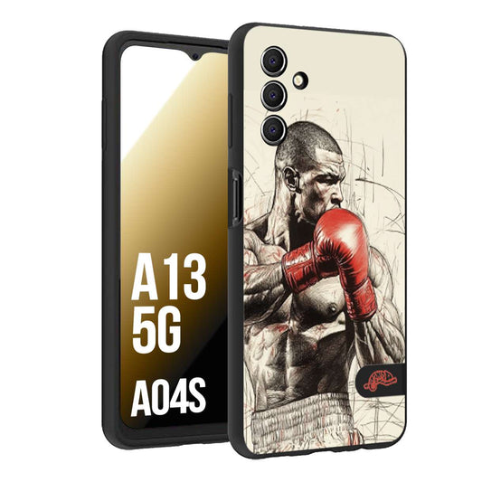 CUSTOMIZZA - Custodia cover nera morbida in tpu compatibile per Samsung A04S - A13 5G pugilato pugili disegno tattoo guantoni box sport ring
