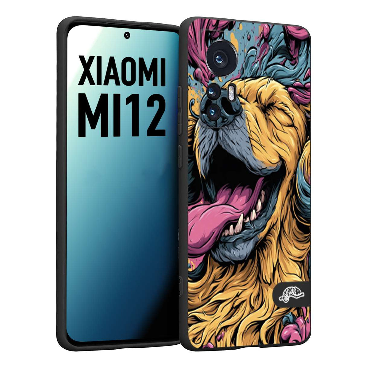 CUSTOMIZZA - Custodia cover nera morbida in tpu compatibile per Xiaomi 12 5G Negroni cocktail teschio illustrazione rosso arancia ghiaccio piccante street art fumetto