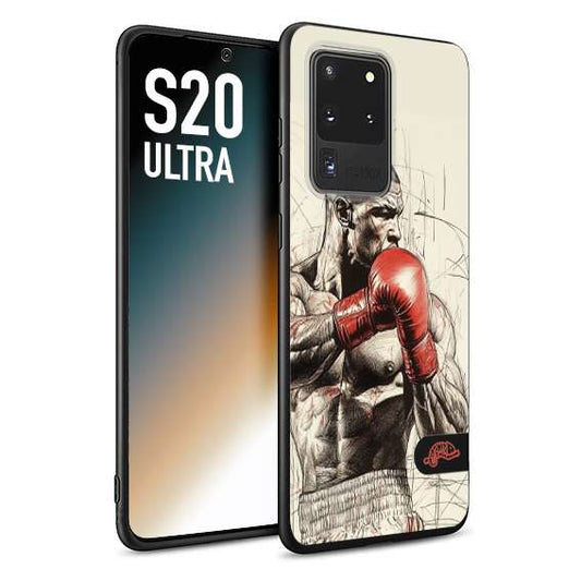 CUSTOMIZZA - Custodia cover nera morbida in tpu compatibile per Samsung S20 ULTRA pugilato pugili disegno tattoo guantoni box sport ring