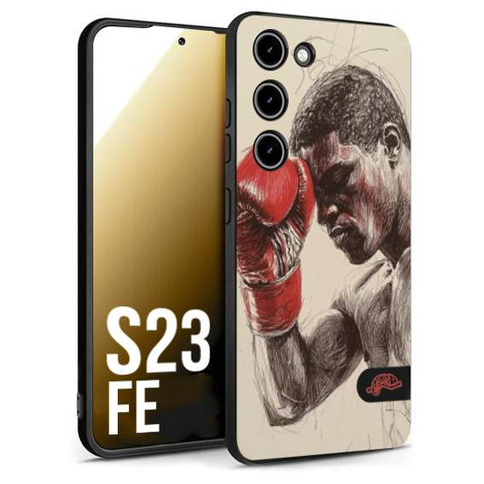 CUSTOMIZZA - Custodia cover nera morbida in tpu compatibile per Samsung S23 FE pugilato pugili disegno tattoo guantoni boxer pesi massimi
