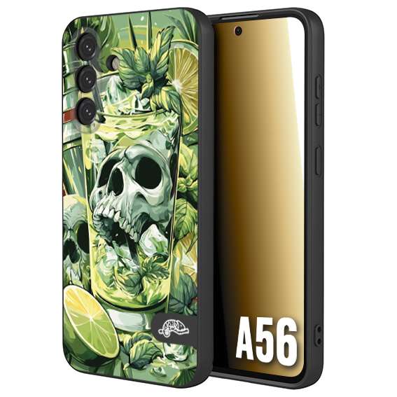 CUSTOMIZZA - Custodia cover nera morbida in tpu compatibile per Samsung A56 5G Mojito cocktail teschio illustrazione drink lime menta ghiacci tropicale street art
