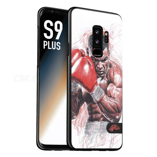 CUSTOMIZZA - Custodia cover nera morbida in tpu compatibile per Samsung S9 PLUS pugilato pugili disegno tattoo guantoni boxer pesi massimi iron mike