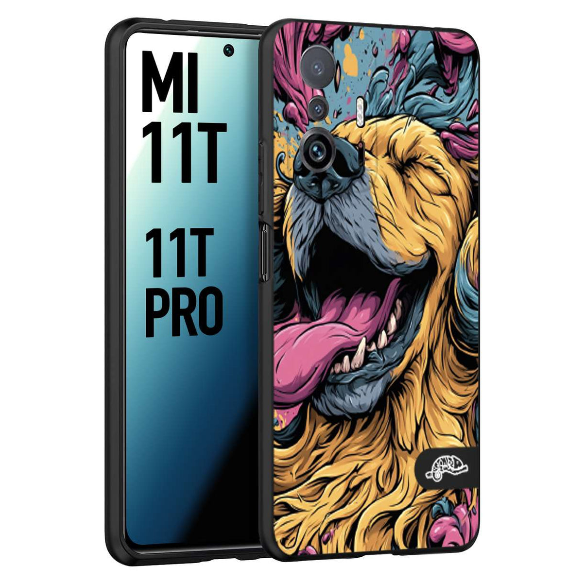 CUSTOMIZZA - Custodia cover nera morbida in tpu compatibile per Xiaomi Mi 11T - Mi 11T PRO Negroni cocktail teschio illustrazione rosso arancia ghiaccio piccante street art fumetto