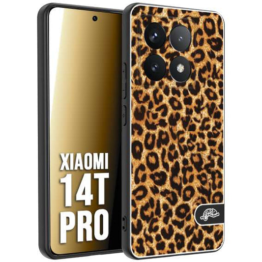 CUSTOMIZZA - Custodia cover nera morbida in tpu compatibile per Xiaomi 14T PRO leopardato maculato donna marrone leopard brown