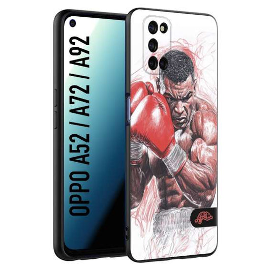CUSTOMIZZA - Custodia cover nera morbida in tpu compatibile per Oppo A52 - A72 - A92 pugilato pugili disegno tattoo guantoni boxer pesi massimi iron mike