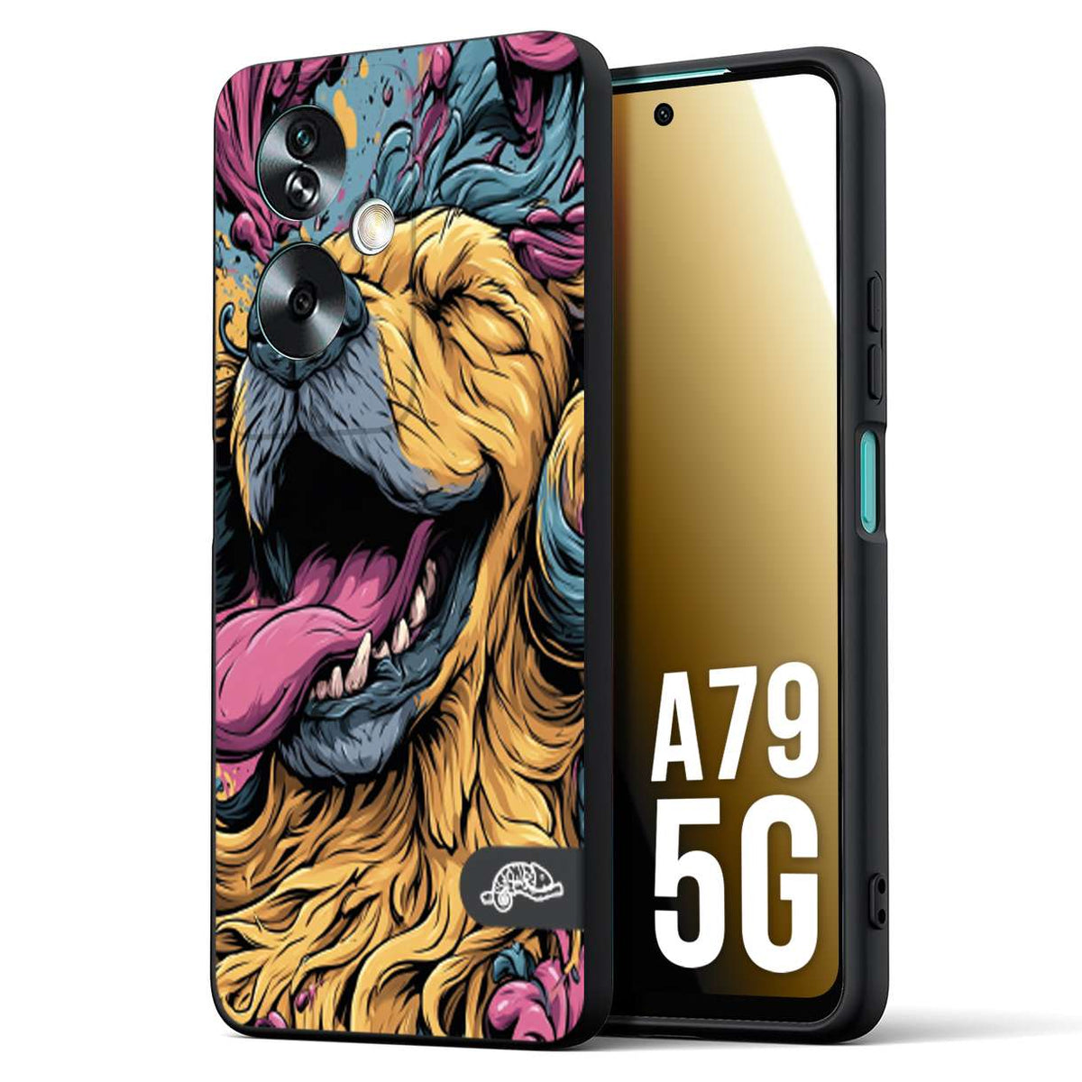 CUSTOMIZZA - Custodia cover nera morbida in tpu compatibile per Oppo A79 5G Negroni cocktail teschio illustrazione rosso arancia ghiaccio piccante street art fumetto