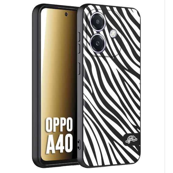 CUSTOMIZZA - Custodia cover nera morbida in tpu compatibile per Oppo A40 zebrata maculata a rilievo soft touch donna bianca