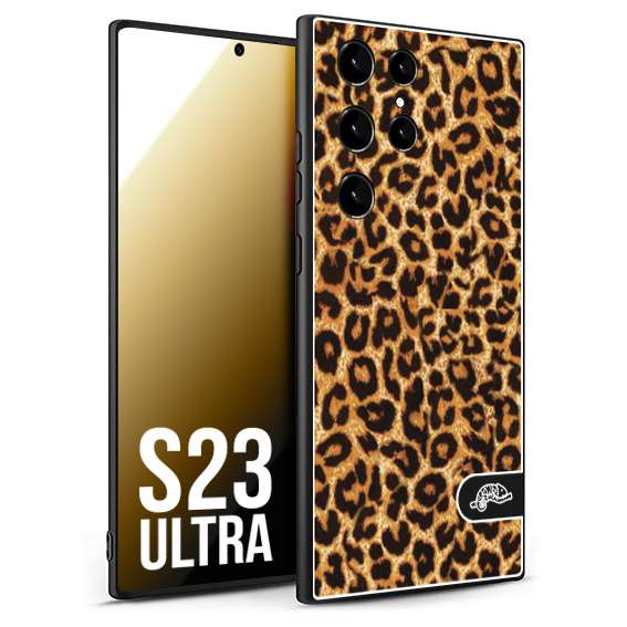 CUSTOMIZZA - Custodia cover nera morbida in tpu compatibile per Samsung S23 ULTRA leopardato maculato donna marrone leopard brown