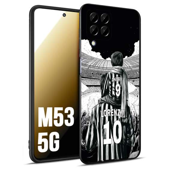 CUSTOMIZZA - Custodia cover nera morbida in tpu compatibile per Samsung M53 5G personalizzata calcio football nome e numero calciatori bianconeri bianca e nera