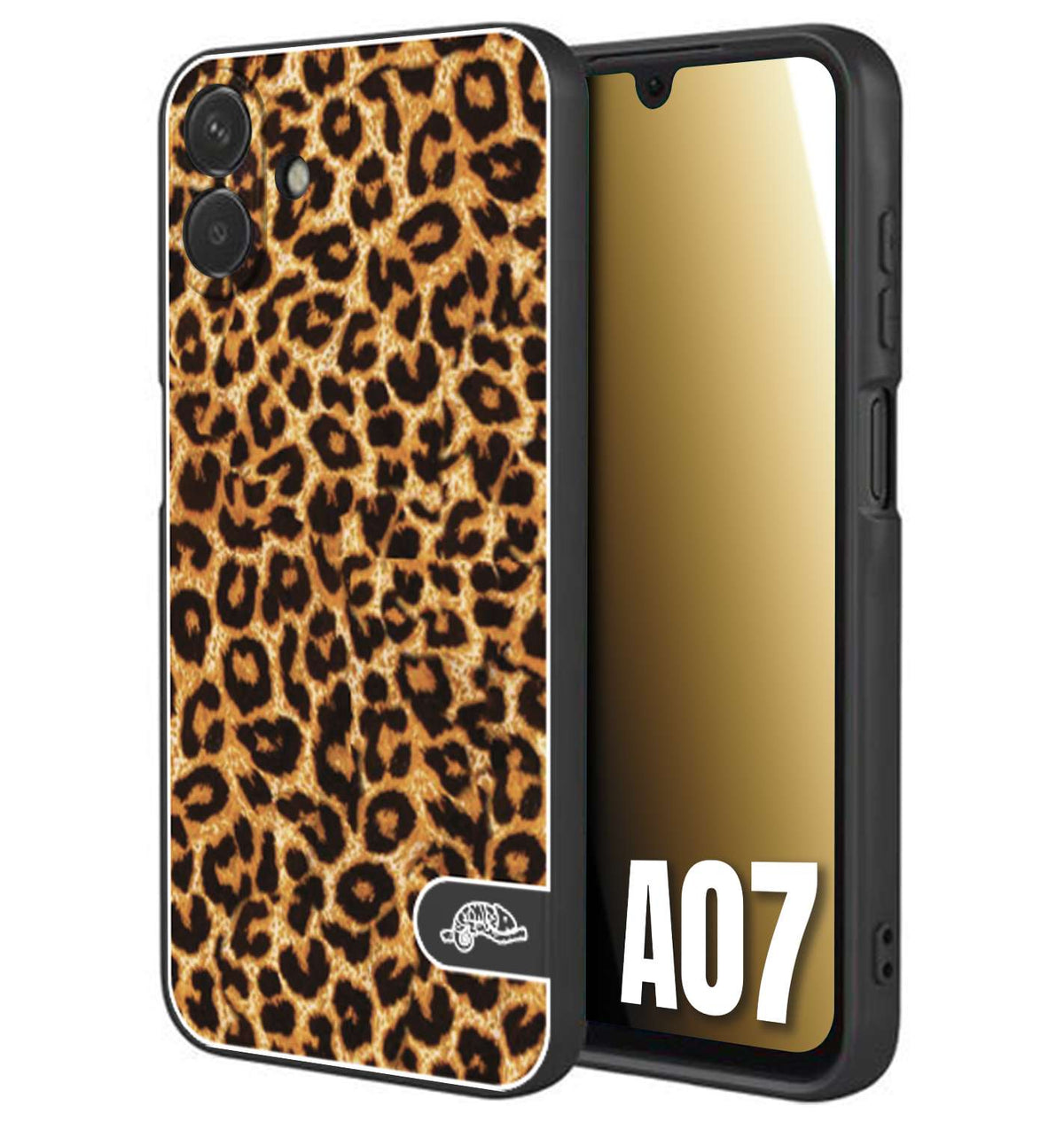 CUSTOMIZZA - Custodia cover nera morbida in tpu compatibile per Samsung A07 leopardato maculato donna marrone leopard brown