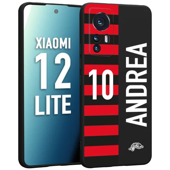 CUSTOMIZZA - Custodia cover nera morbida in tpu compatibile per Xiaomi 12 LITE personalizzata calcio football nome e numero calciatori rossonera