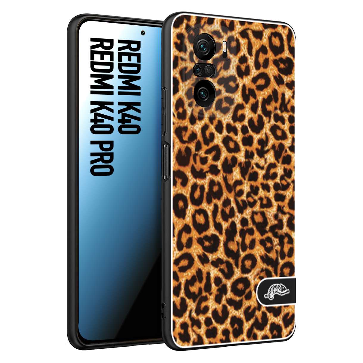 CUSTOMIZZA - Custodia cover nera morbida in tpu compatibile per Xiaomi Redmi K40 - K40 Pro leopardato maculato donna marrone leopard brown