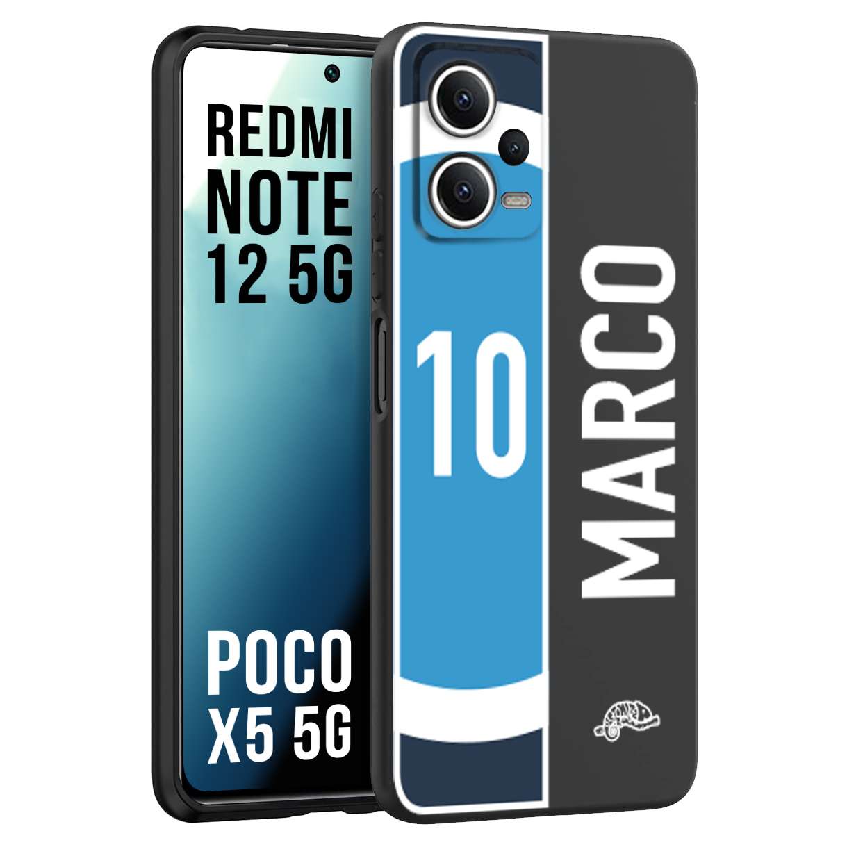 Custodia Xiaomi Redmi 12 Personalizzata Calcio - Cover Nera Morbida Con Nome E Numero - Foto 5