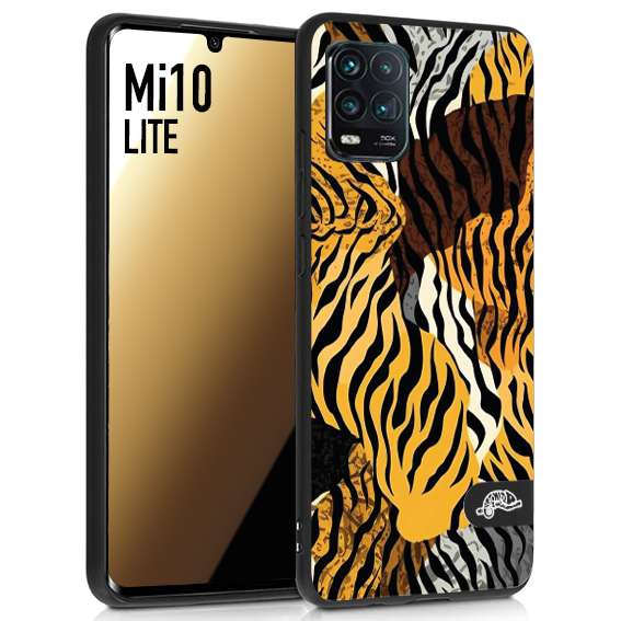 CUSTOMIZZA - Custodia cover nera morbida in tpu compatibile per Xiaomi Mi 10 LITE leopardato tigrato tiger colorata donna fashion estate