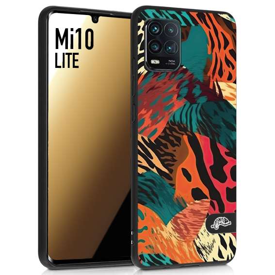 CUSTOMIZZA - Custodia cover nera morbida in tpu compatibile per Xiaomi Mi 10 LITE leopardato tigrato tiger colorata summer arancio verde fucsia