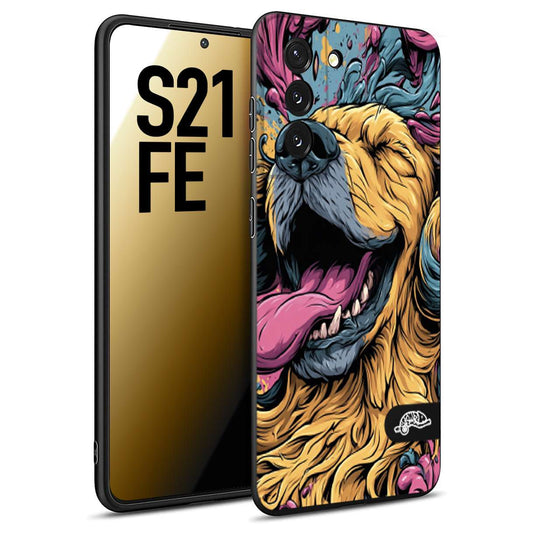 CUSTOMIZZA - Custodia cover nera morbida in tpu compatibile per Samsung S21 FE Negroni cocktail teschio illustrazione rosso arancia ghiaccio piccante street art fumetto