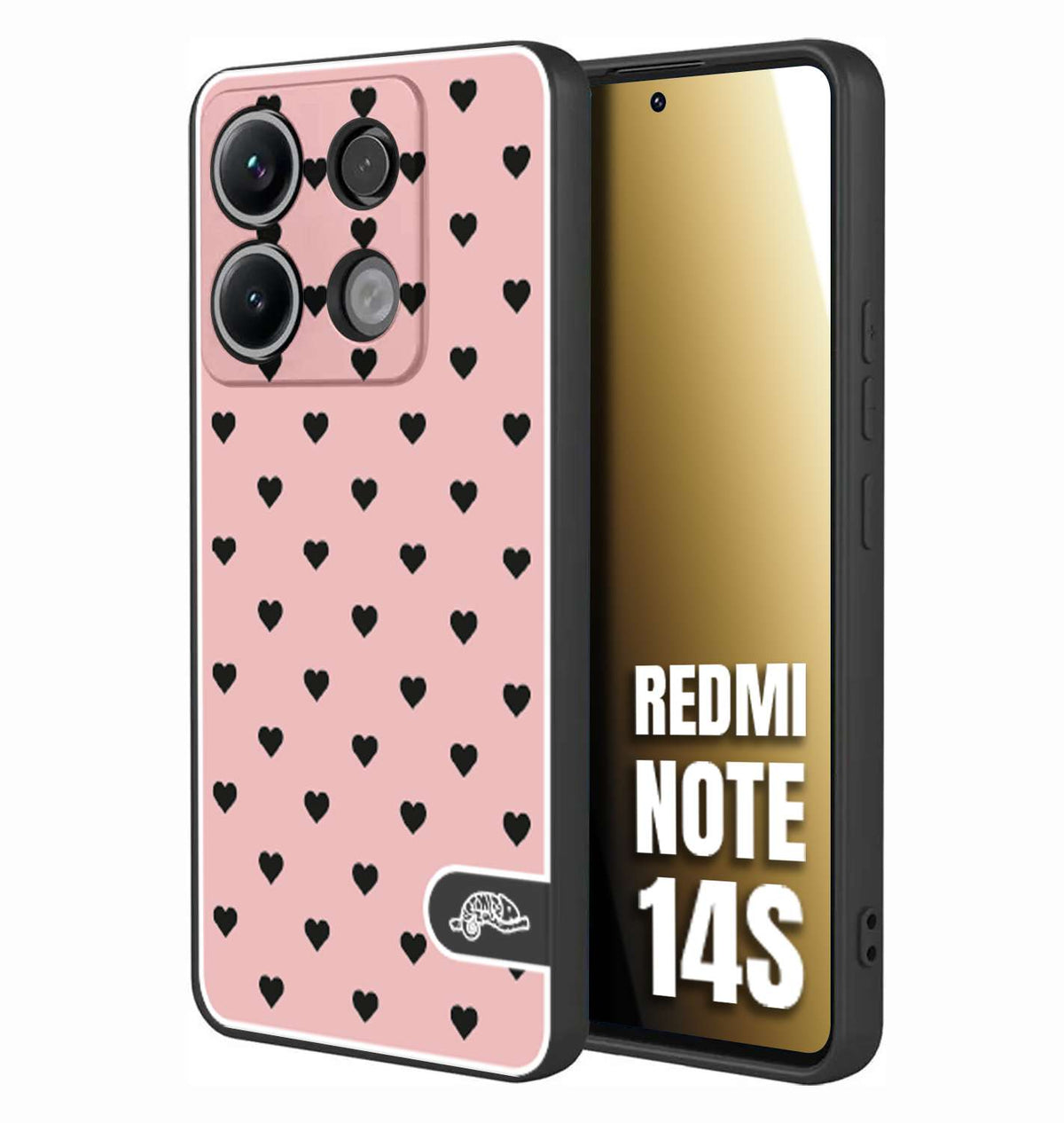 CUSTOMIZZA - Custodia cover nera morbida in tpu compatibile per Xiaomi Redmi Note 14S cuori pois rosa donna pin up vintage