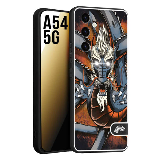 CUSTOMIZZA - Custodia cover nera morbida in tpu compatibile per Samsung A54 5G drago giapponese tattoo japan dragon