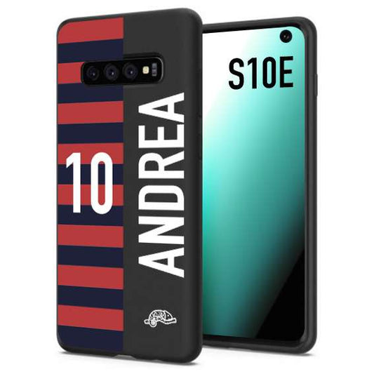 CUSTOMIZZA - Custodia cover nera morbida in tpu compatibile per Samsung S10E personalizzata calcio football nome e numero calciatori rossoblu