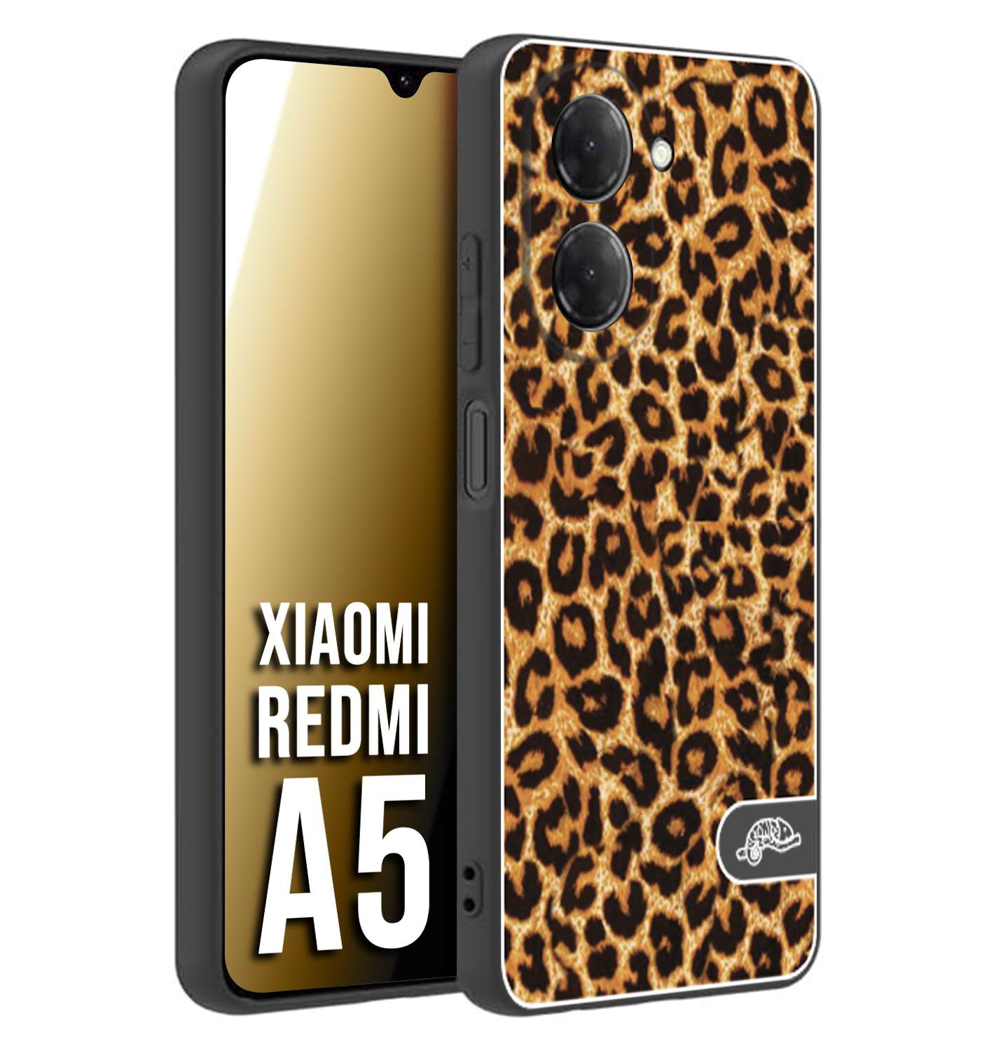 CUSTOMIZZA - Custodia cover nera morbida in tpu compatibile per Xiaomi Redmi A5 leopardato maculato donna marrone leopard brown