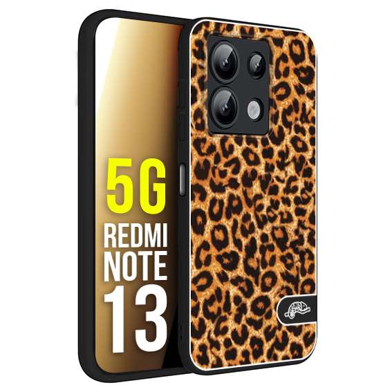 CUSTOMIZZA - Custodia cover nera morbida in tpu compatibile per Xiaomi Redmi Note 13 5G leopardato maculato donna marrone leopard brown