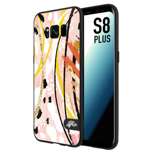 CUSTOMIZZA - Custodia cover nera morbida in tpu compatibile per Samsung S8 PLUS fiori astratti donna zebrato leopardato fantasia dorata gialla rosa colorata