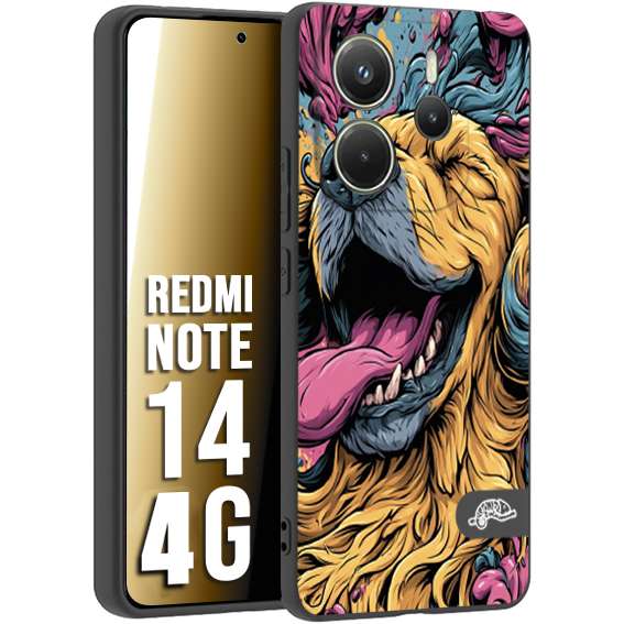 CUSTOMIZZA - Custodia cover nera morbida in tpu compatibile per Xiaomi Redmi Note 14 4G Negroni cocktail teschio illustrazione rosso arancia ghiaccio piccante street art fumetto