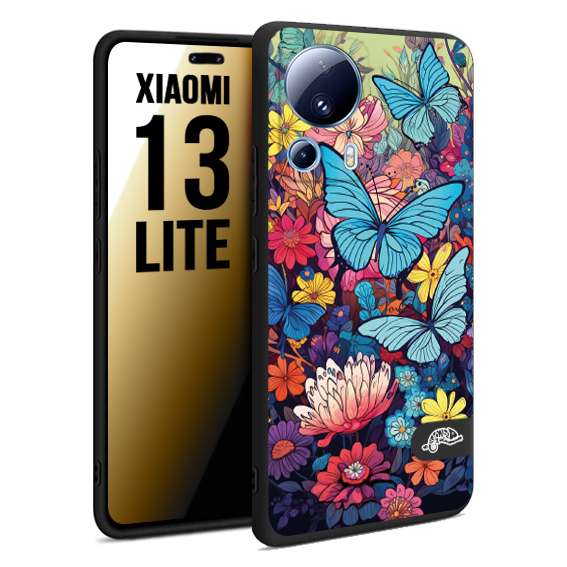 CUSTOMIZZA - Custodia cover nera morbida in tpu compatibile per Xiaomi Mi 10T PRO farfalle butterfly moderno donna disegnate gialla blu rosa