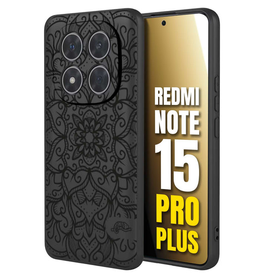 CUSTOMIZZA - Custodia cover nera morbida in tpu compatibile per Xiaomi Redmi Note 15 PRO PLUS mandala nero fiore vedo non vedo donna