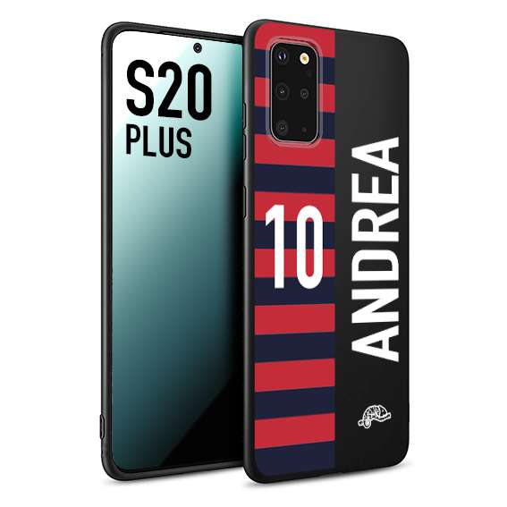 CUSTOMIZZA - Custodia cover nera morbida in tpu compatibile per Samsung S20 PLUS personalizzata calcio football nome e numero calciatori rossoblu