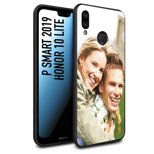 CUSTOMIZZA - Custodia cover nera morbida in tpu compatibile per Huawei P SMART 2019 personalizzata con foto immagine scritta a piacere