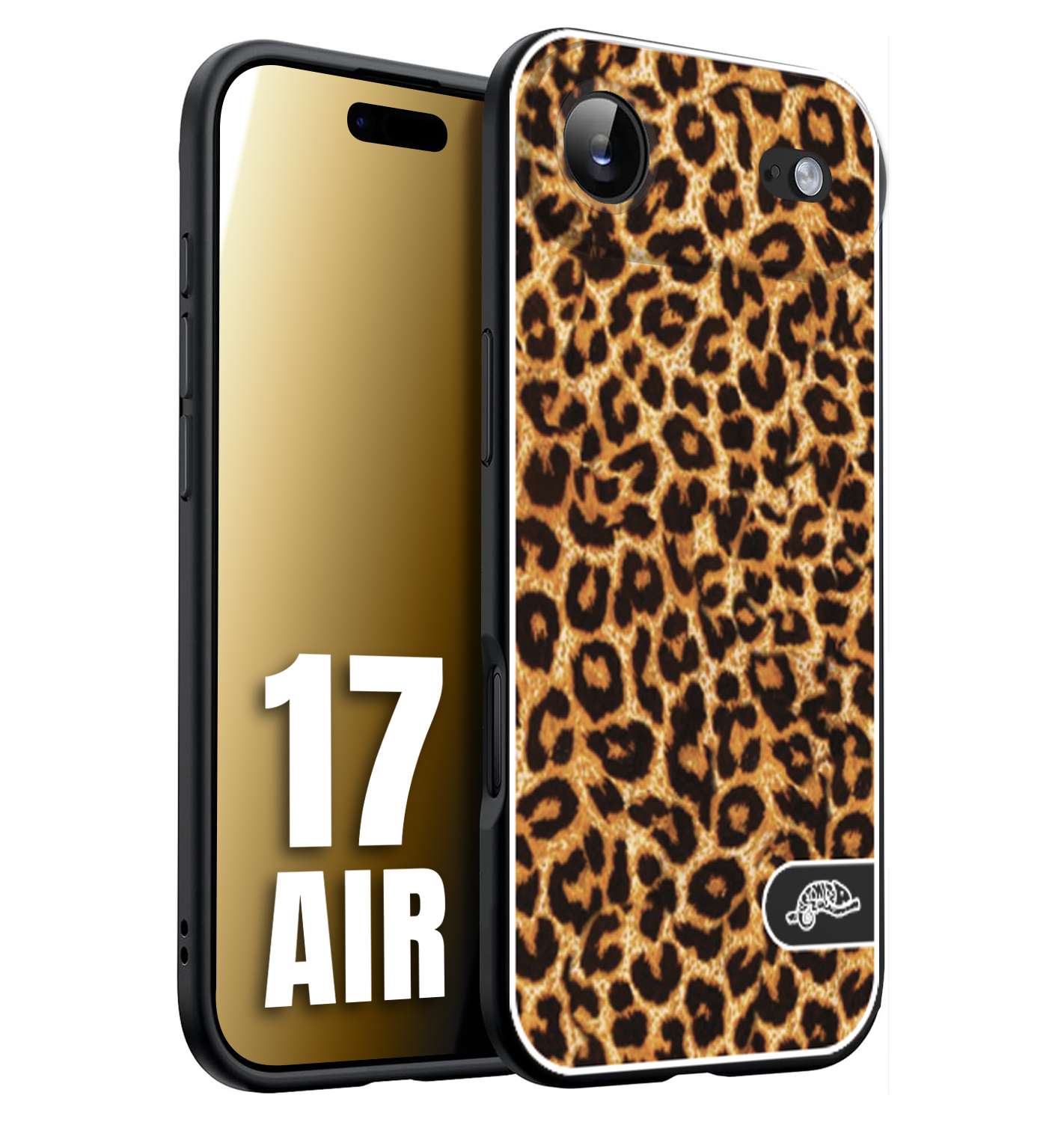 CUSTOMIZZA - Custodia cover nera morbida in tpu compatibile per iPhone 17 AIR leopardato maculato donna marrone leopard brown