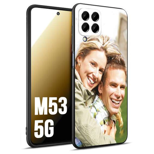 CUSTOMIZZA - Custodia cover nera morbida in tpu compatibile per Samsung M53 5G personalizzata con foto immagine scritta a piacere