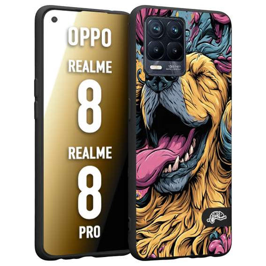 CUSTOMIZZA - Custodia cover nera morbida in tpu compatibile per Realme 8 - 8 PRO Negroni cocktail teschio illustrazione rosso arancia ghiaccio piccante street art fumetto
