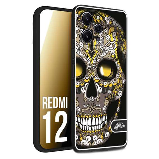 CUSTOMIZZA - Custodia cover nera morbida in tpu compatibile per Xiaomi Redmi 12 effetto marmo marble verde green venature dorato pietra