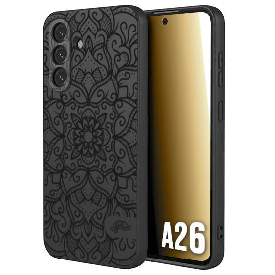 CUSTOMIZZA - Custodia cover nera morbida in tpu compatibile per Samsung A26 mandala nero fiore vedo non vedo donna