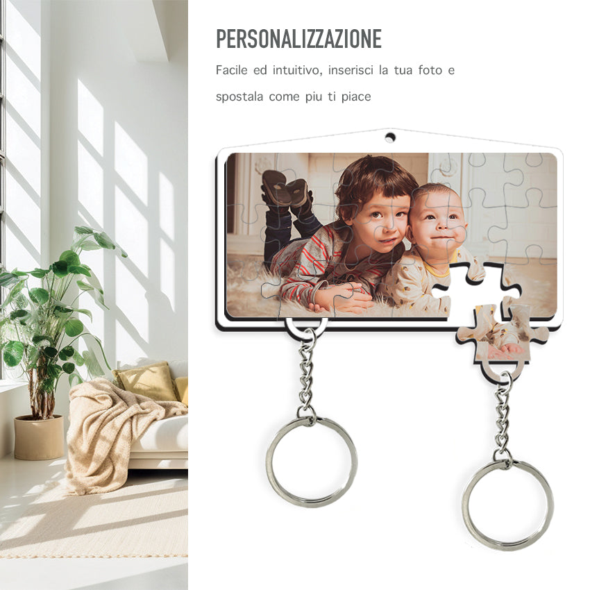 Portachiavi Da Parete Personalizzato In Legno Con Nome – 4 Ganci In Metallo – Regalo Inaugurazione Casa