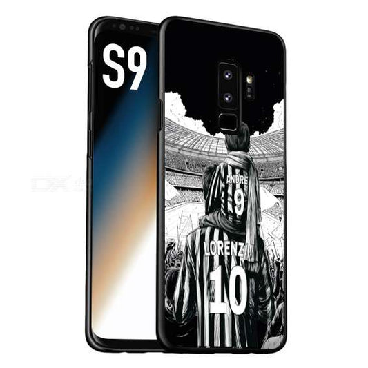 CUSTOMIZZA - Custodia cover nera morbida in tpu compatibile per Samsung S9 personalizzata calcio football nome e numero calciatori bianconeri bianca e nera