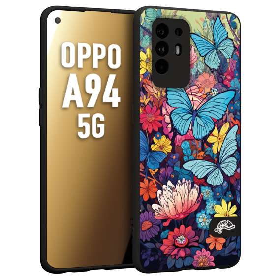 CUSTOMIZZA - Custodia cover nera morbida in tpu compatibile per Oppo Realme 11 5G farfalle butterfly moderno donna disegnate gialla blu rosa