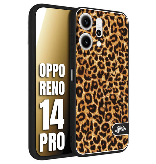 CUSTOMIZZA - Custodia cover nera morbida in tpu compatibile per Oppo Reno 14 PRO leopardato maculato donna marrone leopard brown
