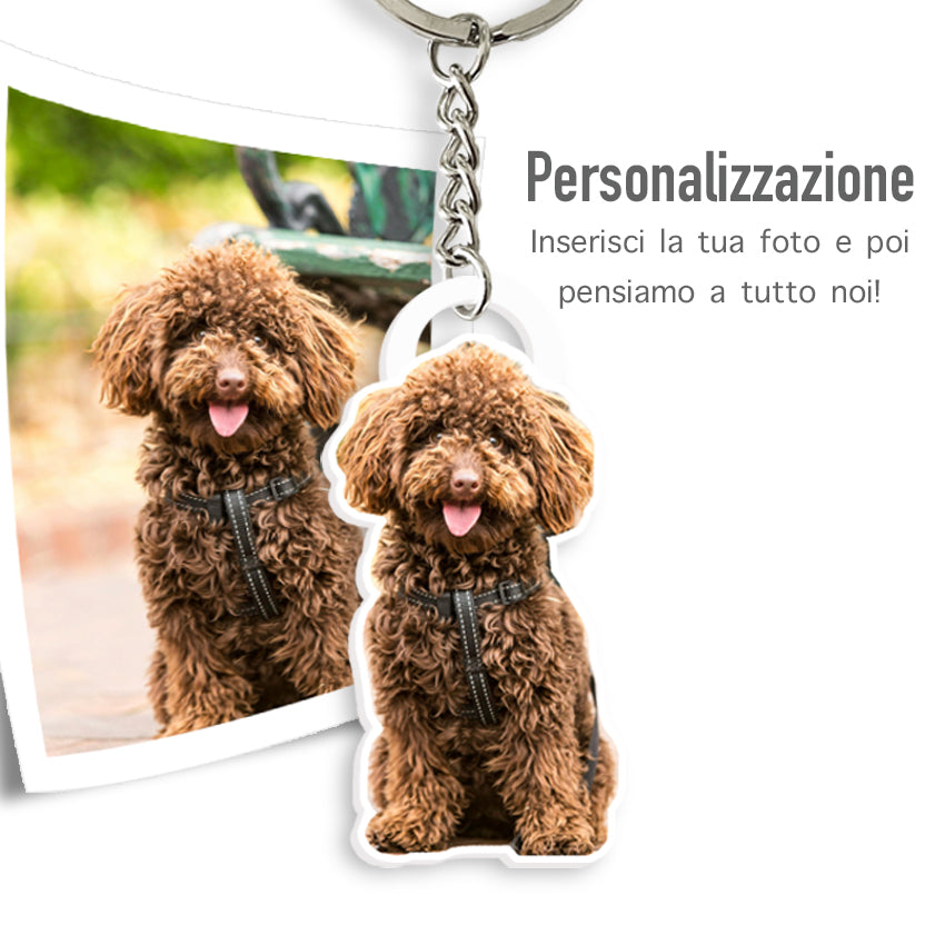 CUSTOMIZZA - Portachiavi con foto a colori in legno bianco personalizzato idea regalo speciale per la tua famiglia e amici