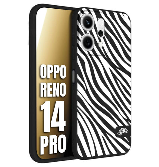 CUSTOMIZZA - Custodia cover nera morbida in tpu compatibile per Oppo Reno 14 PRO zebrata maculata a rilievo soft touch donna bianca