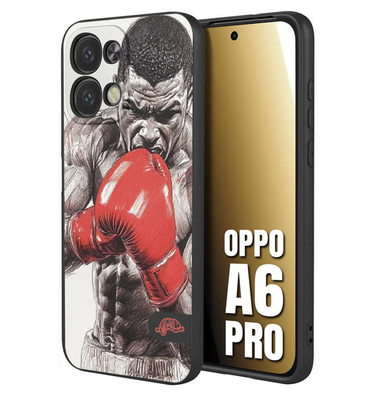 CUSTOMIZZA - Custodia cover nera morbida in tpu compatibile per Oppo A6 PRO pugilato pugili disegno tattoo guantoni box pesi massimi gancio
