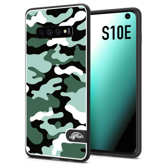 CUSTOMIZZA - Custodia cover nera morbida in tpu compatibile per Samsung S10E camouflage mimetico militare verde green