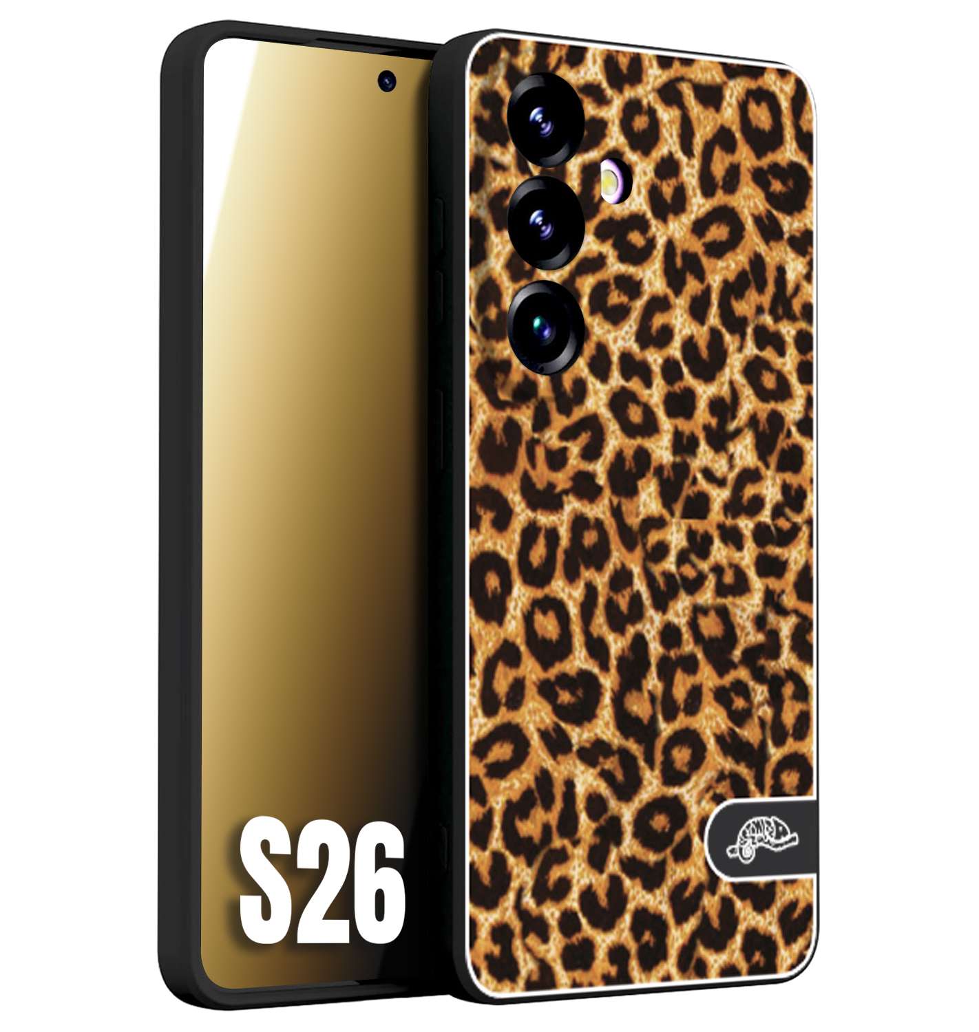 CUSTOMIZZA - Custodia cover nera morbida in tpu compatibile per Samsung S26 leopardato maculato donna marrone leopard brown