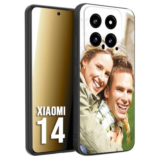 CUSTOMIZZA - Custodia cover nera morbida in tpu compatibile per Xiaomi 14 personalizzata con foto immagine scritta a piacere