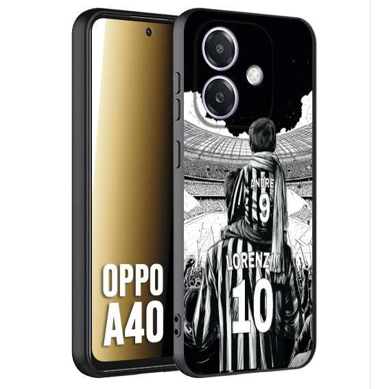 CUSTOMIZZA - Custodia cover nera morbida in tpu compatibile per Oppo A40 personalizzata calcio football nome e numero calciatori bianconeri bianca e nera