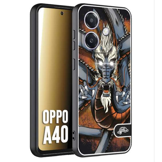 CUSTOMIZZA - Custodia cover nera morbida in tpu compatibile per Oppo A40 drago giapponese tattoo japan dragon