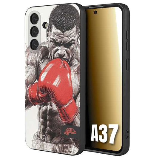 CUSTOMIZZA - Custodia cover nera morbida in tpu compatibile per Samsung A37 pugilato pugili disegno tattoo guantoni box pesi massimi gancio