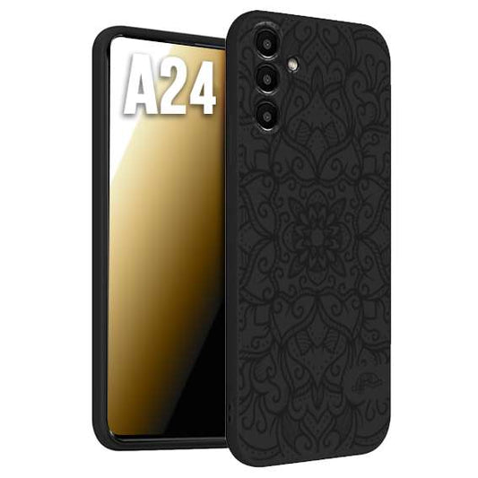 CUSTOMIZZA - Custodia cover nera morbida in tpu compatibile per Samsung A24 mandala nero fiore vedo non vedo donna